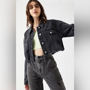 Pacsun Cropped Black Denim Jacket
